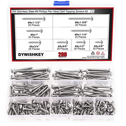 Kit de 200 Tornillos Autoperforantes Acero Inoxidable #8 miniatura 1