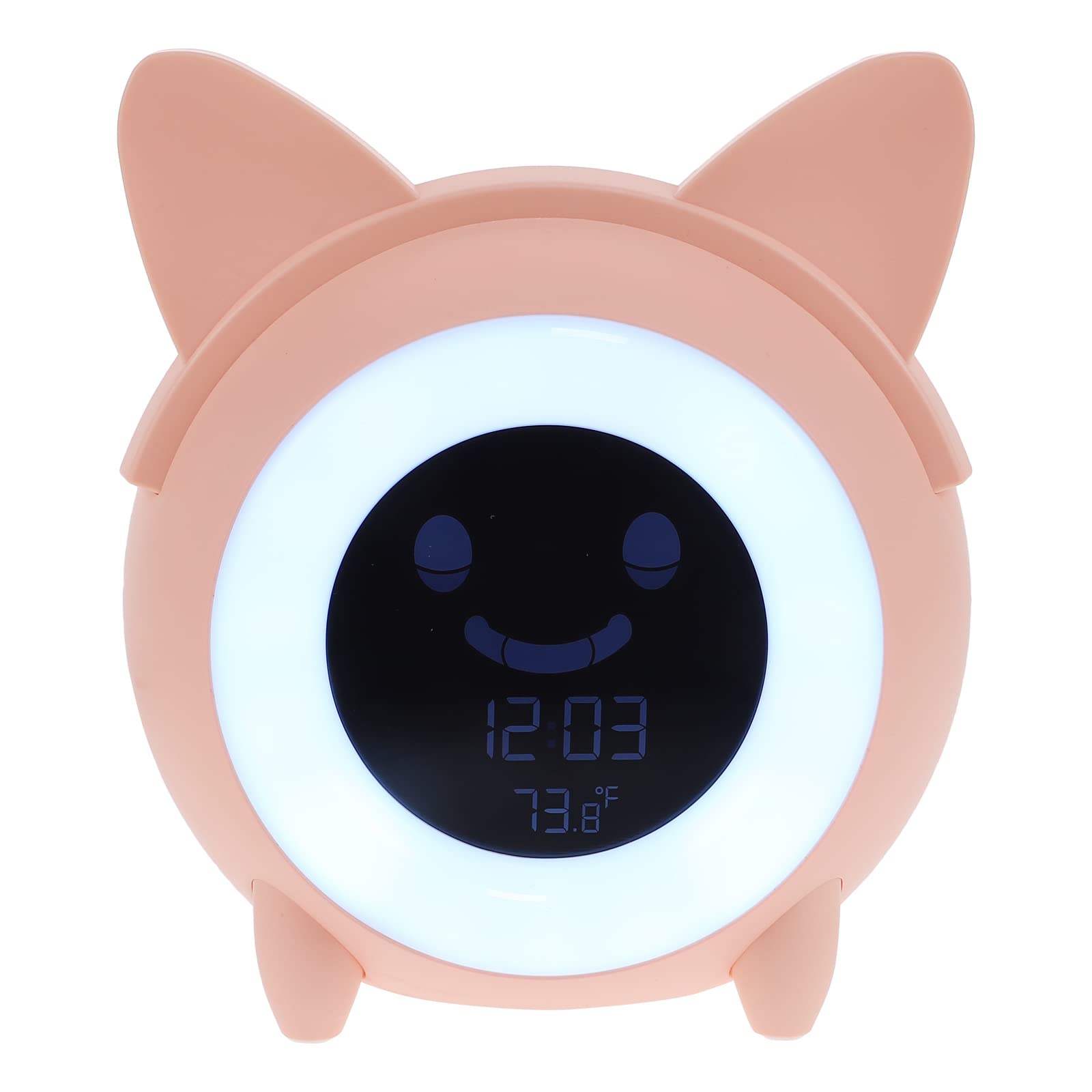 SOLUSTRE Réveil Numérique pour Garçon et Filles Veilleuse Rose, Design Moderne en Plastique, Petite Taille Pratique pour Chambre et Usage Intérieur