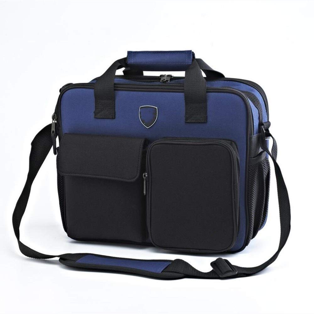 Bolsa de Herramientas Bolsa de herramientas Lona impermeable Engrosada Durable Bolsa de herramientas resistente al desgaste Almacenamiento con Múltiples Bolsillos(Azul)