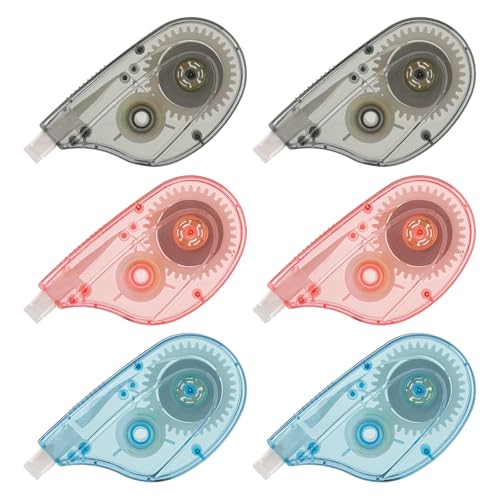 Ruban correcteur Lot de 6 souris blanches ergonomiques pour fournitures scolaires et de bureau