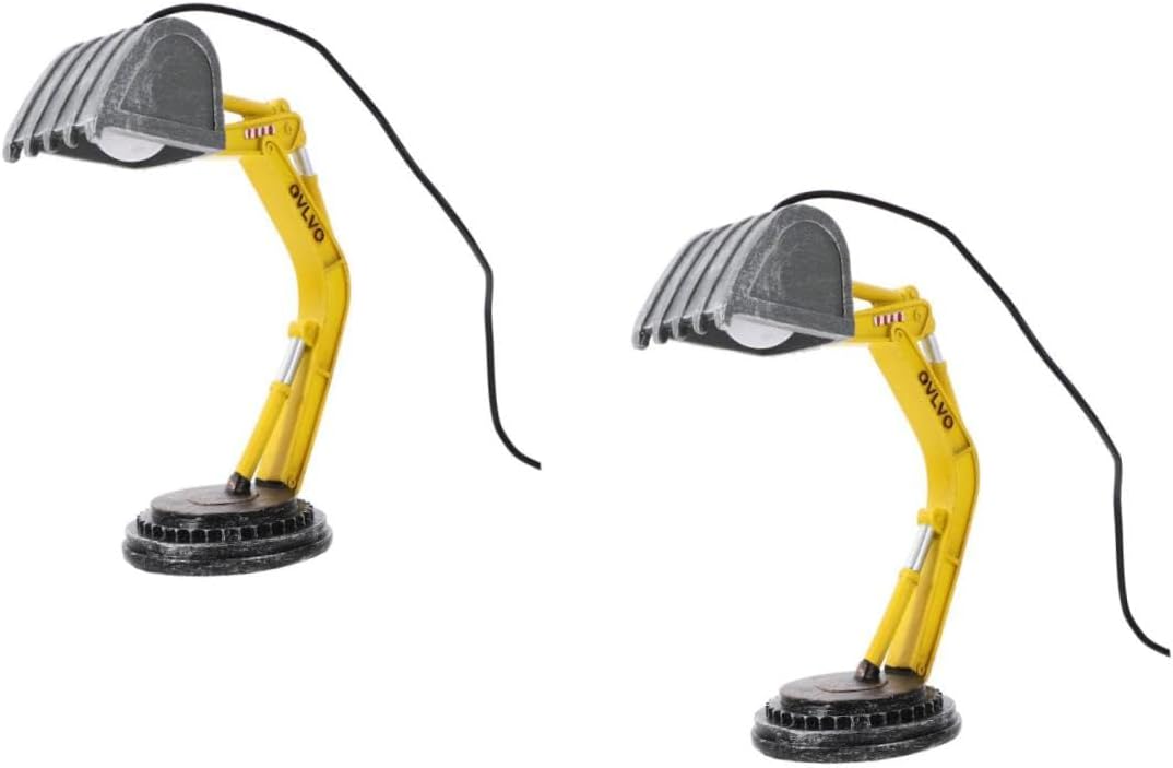 Veemoon 2pcs Excavator Light Desk Lamp Boys Boys and Girls Room Decor Modern Aesthetic Table Lamp for Bedroom
