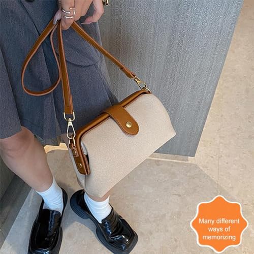 Alkyne Large Capacity Canvas Clutch Bag, Light Luxury Niche Solid Color Canvas Bag, Shoulder Bags for Women3