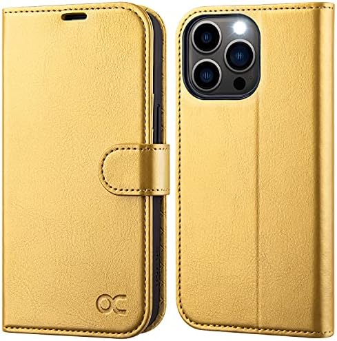 OCASE for iPhone 14 Pro Case, Premium PU Leather iPhone 14 Pro 5G Wallet Case Flip Phone Cover with[RFID Blocking][Card Holder][TPU Inner Shell] for the 6.1 Inch 2022 Pro 5G,Black