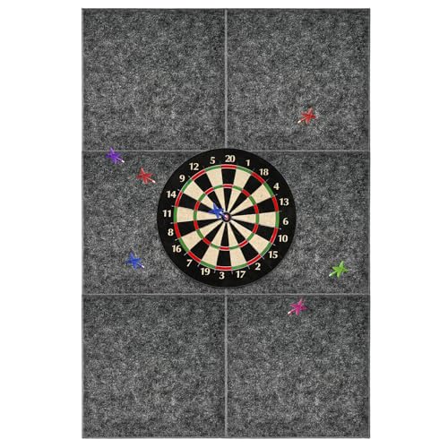 6 Stück Dart Wandschutz Filz 30x30x1.2cm, Dartboard Wandschutz Selbstklebender Dartscheiben-Rückseite, Dart Schutz Wand Darts Wandsc Dartscheibe Hintergrund Schutz für Wandschutz