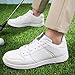 Hiuzylqx Professional Golf Shoes for Mens Fashion Outdoor Golf Sneakers Big Size,White,10.5