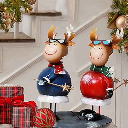 Aboxoo Metal Deer Decor Tabletop Art Deer Statue Figurine Ornaments Creative Abstract Animal Sculpture Children Toys For Home Office Business Gift Elk Figurine thumb #8