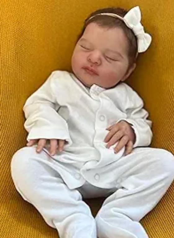 Pinky Reborn Muñecas de bebé de 19 pulgadas, muñeca realista recién nacida, muñeca de silicona, juguete Bebe regalo de Navidad