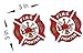 WHITE/RED Reflective Vinyl Decal Fire Dept Maltese cross firefighter sticker 2pk