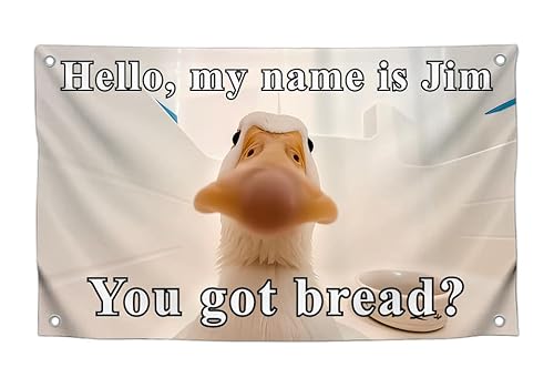 3x5 Feet Funny Duck Flags with Quote ''Hello My Name
