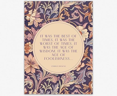 Affiche Murale Citation Inspirante Dickens pour Vivre la Passion des Livres
