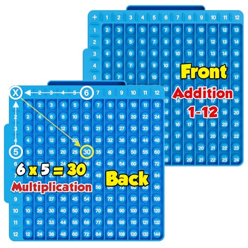 Torlam Math Board, Multiplication Game Board, 12x12 Math Manipulatives Game Board Multiplication,Division, Addition, Subtraction Games Toys for Kids, 1st, 2nd, 3rd, 4th, 5th, 6th Grade