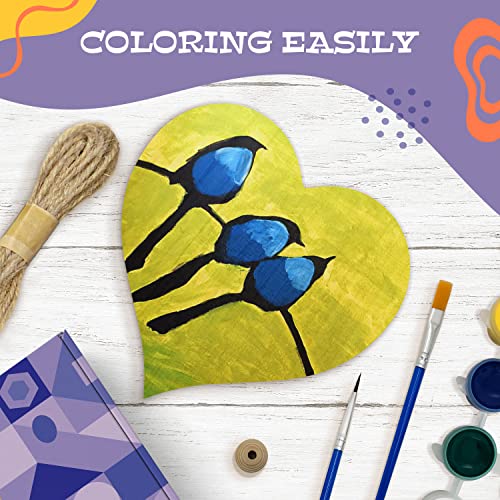 45 Pcs Wood Craft Kit Unfinished Natural Wood Slices Sublimation Blanks Wood Boards Pieces For Diy Crafts Projects Painting, Drawing, Wood Burning, Laser, Wall Art Decor, Signs Heart #TOP3