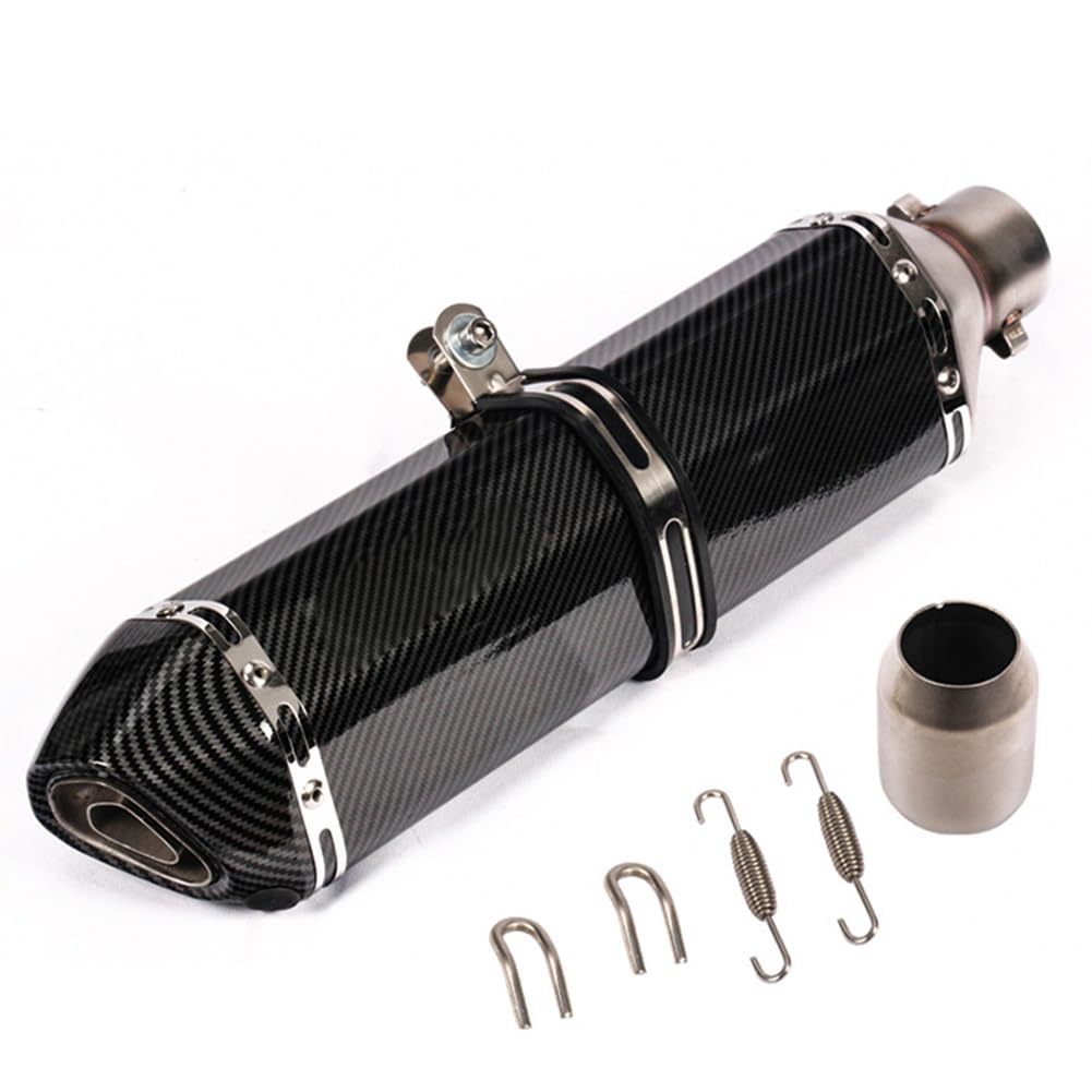 Silencieux d'échappement universels de moto 38-51mm Texture en fibre de carbone noire Tuyau d'échappement arrière En acier inoxydable Éliminateur de bruit Moto DB Killer pour ATV Scooter (A)
