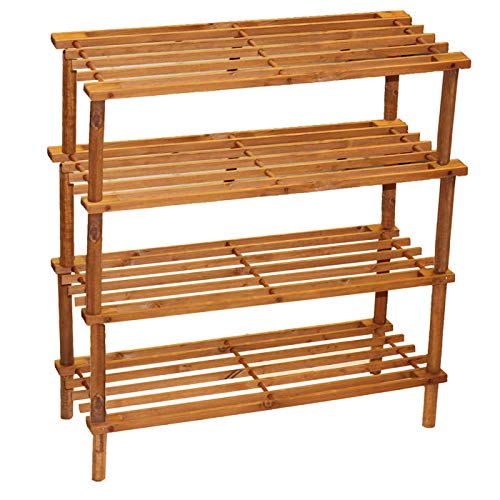 Max Style Zapatero de madera con 4 alturas 67.5 x 62.5 x 26 cm