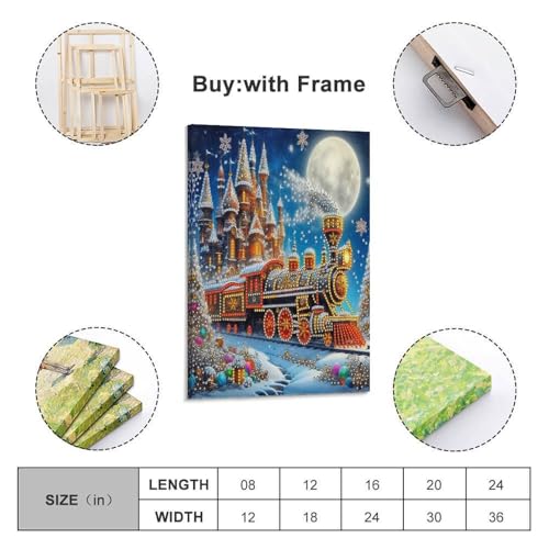 Tableau Impression Sur Toile Train Noël Affiche Grand Format - 2
