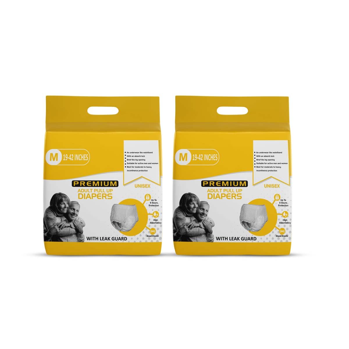 EZ-LIFE Unisex Premium Adult Pull Up Adult Diapers With Leak Guard, Medium| (Size: 19-42 Inches)|(Pack of 2)-image-43