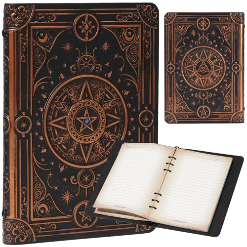 Soar Forge Cuaderno mágico recargable para carpetas DND, 400 páginas (200 hojas) con diseño mágico antiguo desgastado para entusiastas de DND o fantasía, perfecto para calabozos y dragones (D&D)