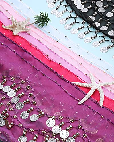 image for Zhanmai 12 Pieces Belly Dance Skirt Hip Skirt 12 Colors Waist Chain Da