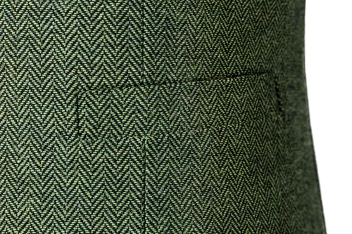 Image of SOLOVEDRESS Mens Vintage Tweed Suit Vest V Neck Casual Wool Waistcoat for Wedding Groomsmen