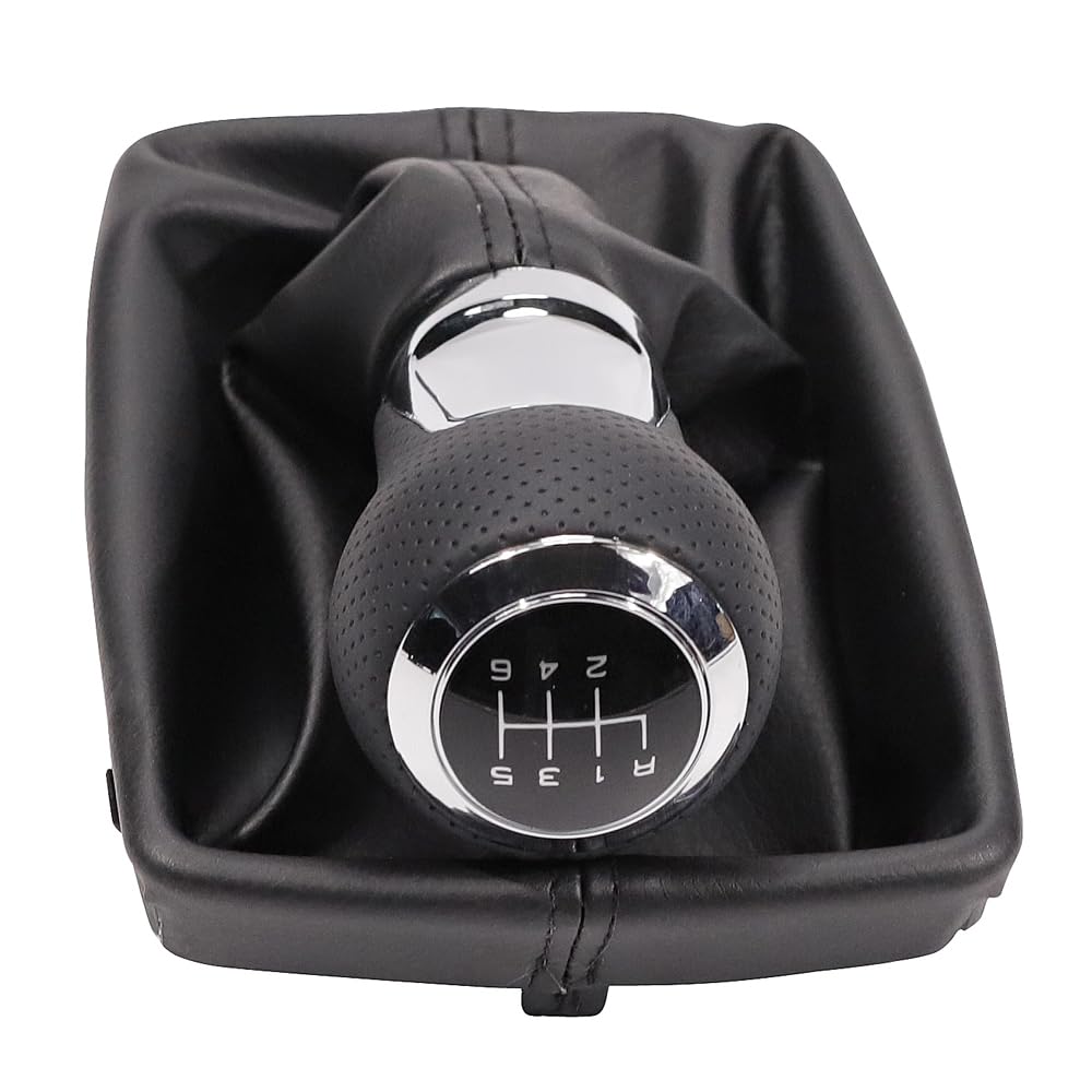Pommeau De Levier De Vitesse Pour Audi A3 S3 8P (2003-2013) Et A4 A5 Q5 B8 (2007-2015) - 5 Vitesses - Noir/Argent/Rouge - 2