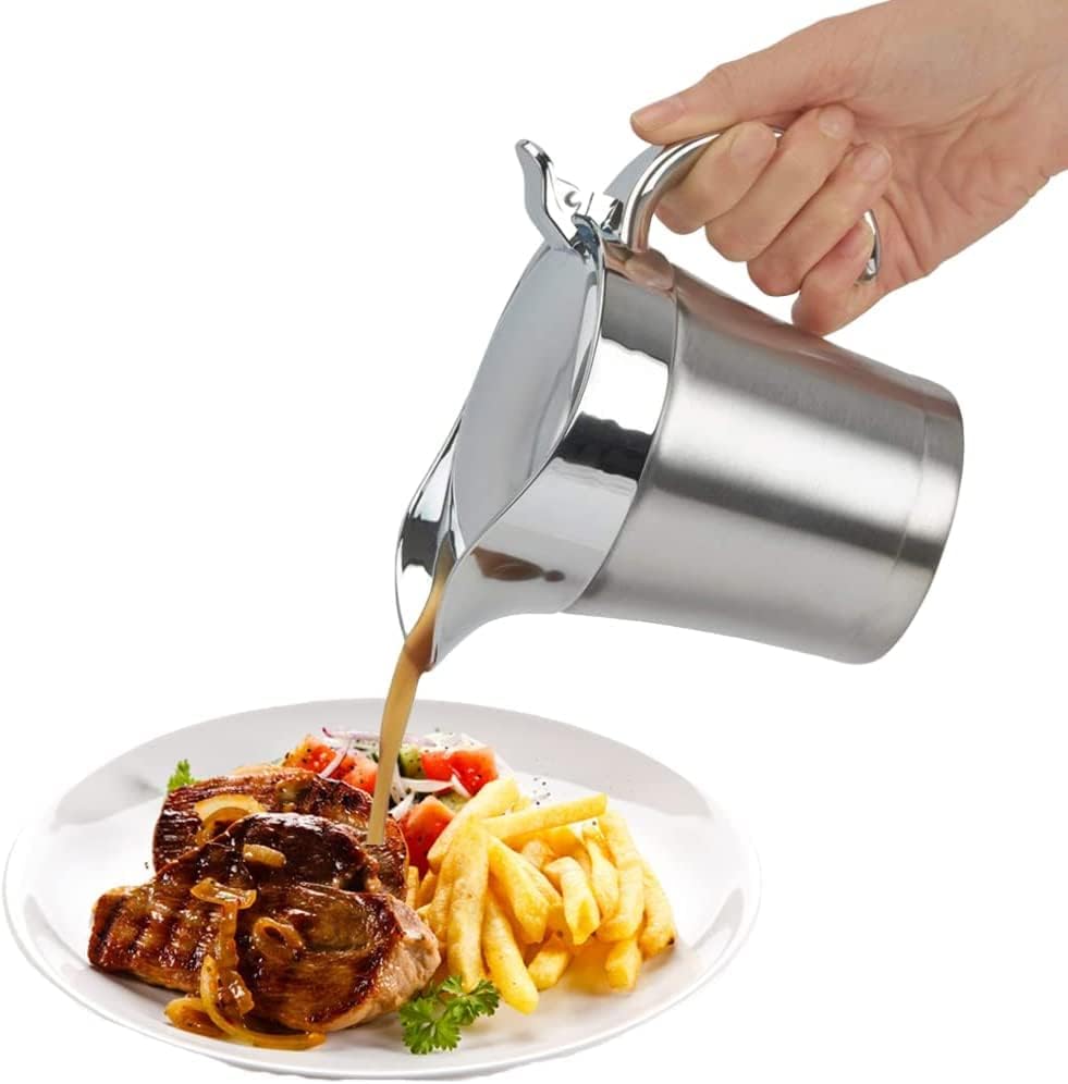 Salsa de acero inoxidable 304 con aislamiento térmico de doble pared utensilios de cocina para salsa salsa de tomate aderezo de ensalada leche 152fl