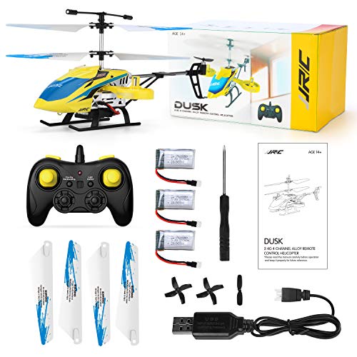 JJRC RC Helicopter, Aircraft with 4 Channel, Altitude Hold Flying Toy in Sturdy Alloy Material, Gyro Stabilizer Multi-Protection Drone for Kids and Beginners