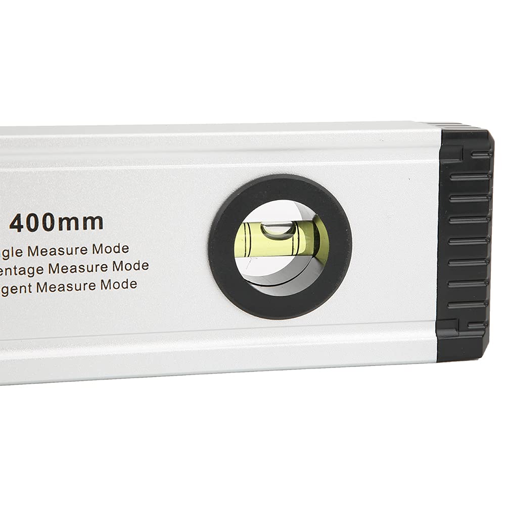 Herramienta de nivelación industrial - Regla láser digital de 400 mm con pantalla LCD retroiluminada y fondo magnético - Nivel de burbuja de aleación de aluminio de alta