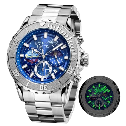 Montre homme bleu FEICE au fond céleste pour vos soirées