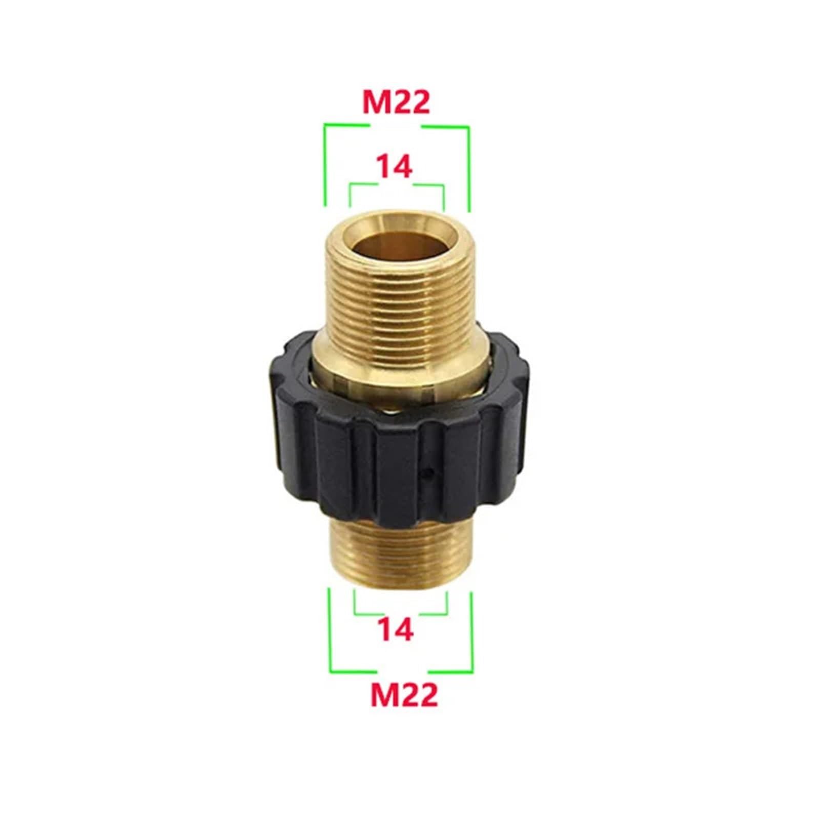 Lot de 3 connecteurs de tuyau d'arrosage M22–14 mm pour nettoyeur haute pression pour raccord rapide pour tuyau d'arrosage (14 mm aux deux extrémités)