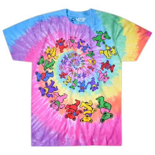 Grateful Dead Spiral Bears Tie-Dye T-Shirt by Liquid Blue (XL)