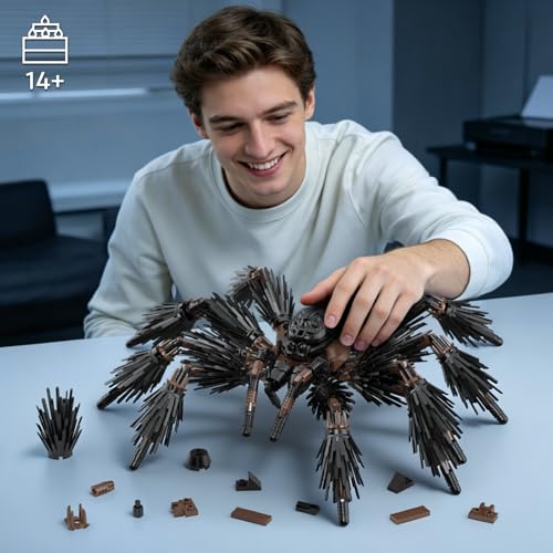 Image of HIGH GODO Spider Animal Building Set, MOC Wild Animals Black Spider Model Kit, Collectible Horror Halloween Spiders Toy Gift for Teens Adults 14+ (339 PCS)