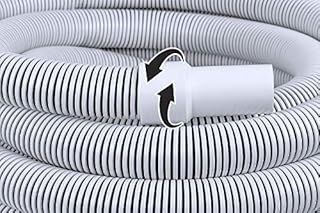 Poolmaster 50-Foot Commercial Grade In-Ground Swimming Pool Vacuum Hose with Leak-Proof Swivel Cuff, 1.5-Inch Heavy-Duty Spiral Wound Pool Cleaner Hose, UV & Chemical Resistant, Made in USA