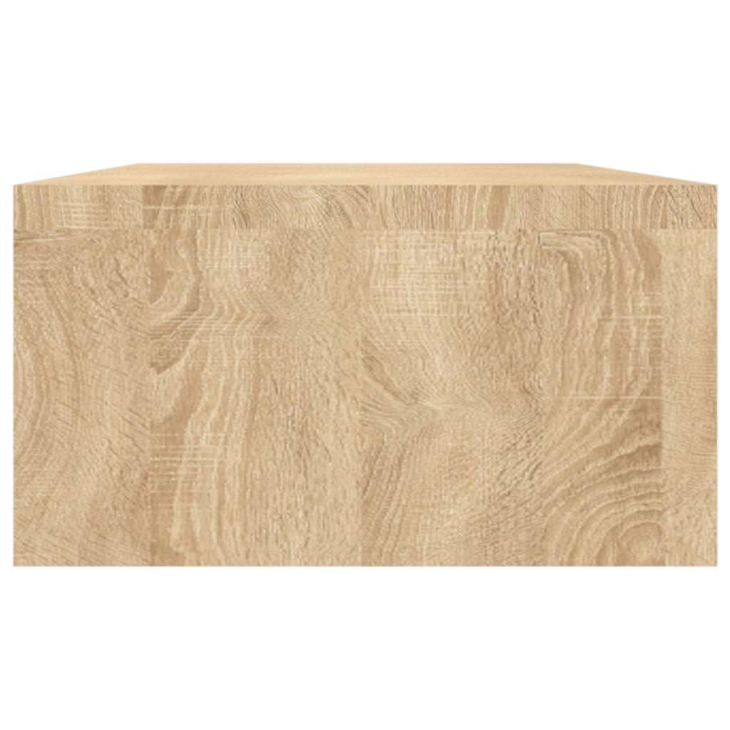 Supporto per monitor, in rovere Sonoma, 100 x 24 x 13 cm, ergonomico da scrivania con ripiano, doppio supporto per monitor per ufficio e home office