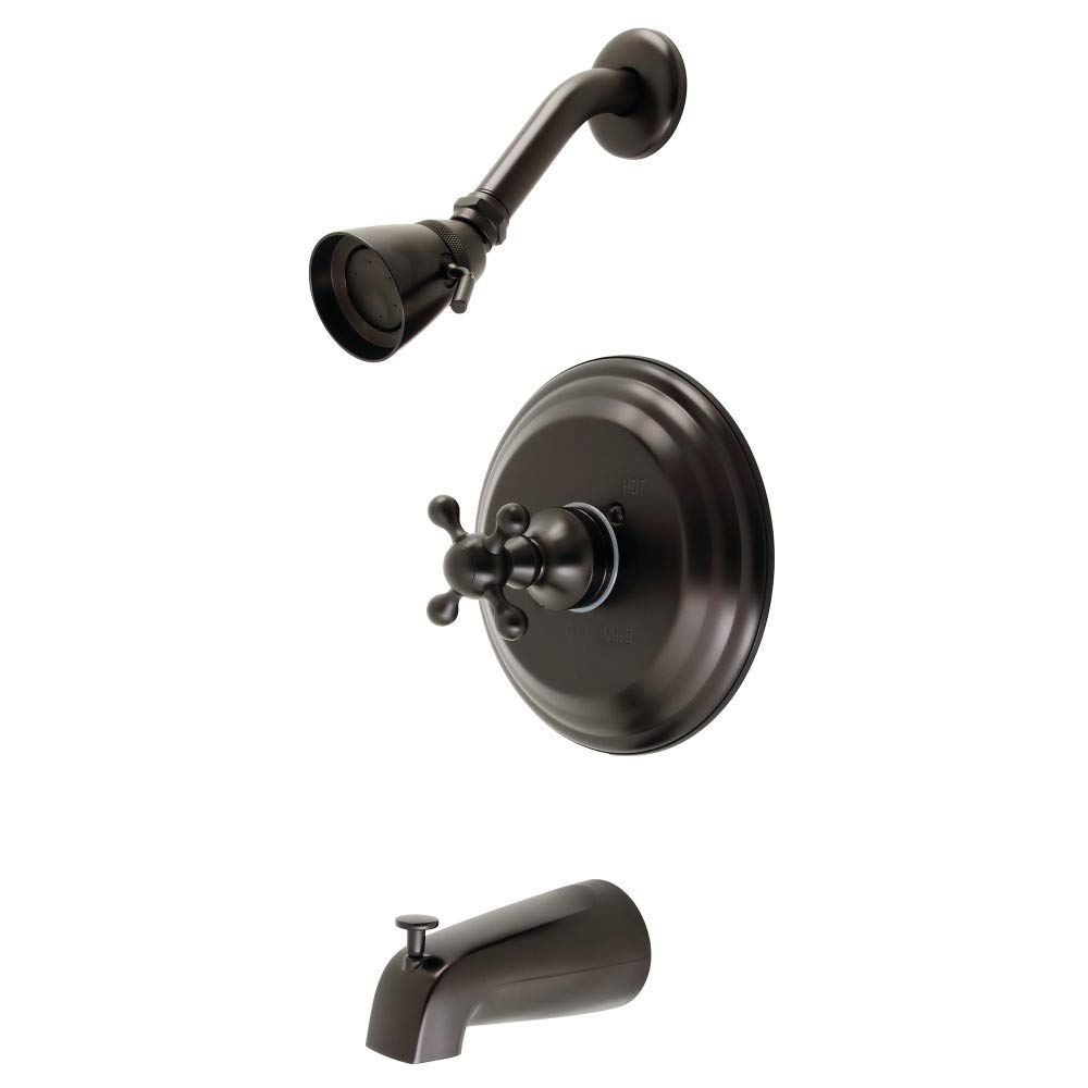 Robinet bain douche Kingston Brass KB2635KX mitigeur mural vintage bronze foncé de salle de bain