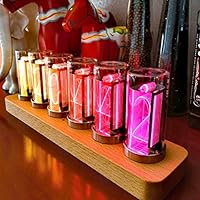 Eawfgtuw Orologio Da Tavolo A Tubo Nixie IN-8 - 4 Cifre, Retroilluminazione LED, Telecomando, Design Retrò E Moderno, Alimentazione USB
