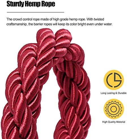 2 Pack 2ft Woven Stanchion Ropes - Durable Queue Barriers for Crowd Control, Outdoor Events, Weddings, Playgrounds, Hospitals, Parties & Conventions