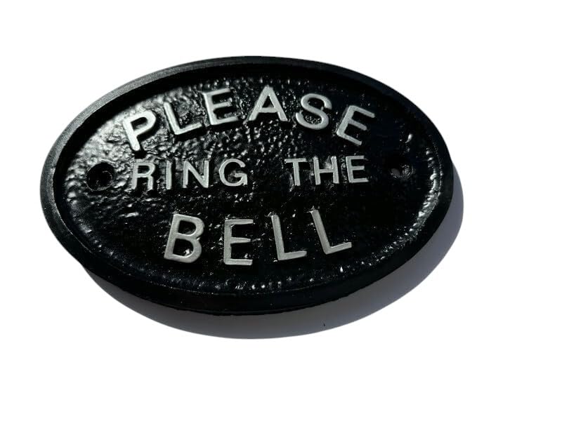 Silver Please Ring The Bell House/Garden Wall Plaque in (Black)