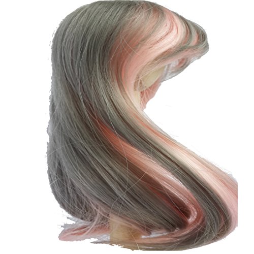 Tita-Doremi Grey Mix Pink Wig Hair 8-9"(21-22cm)