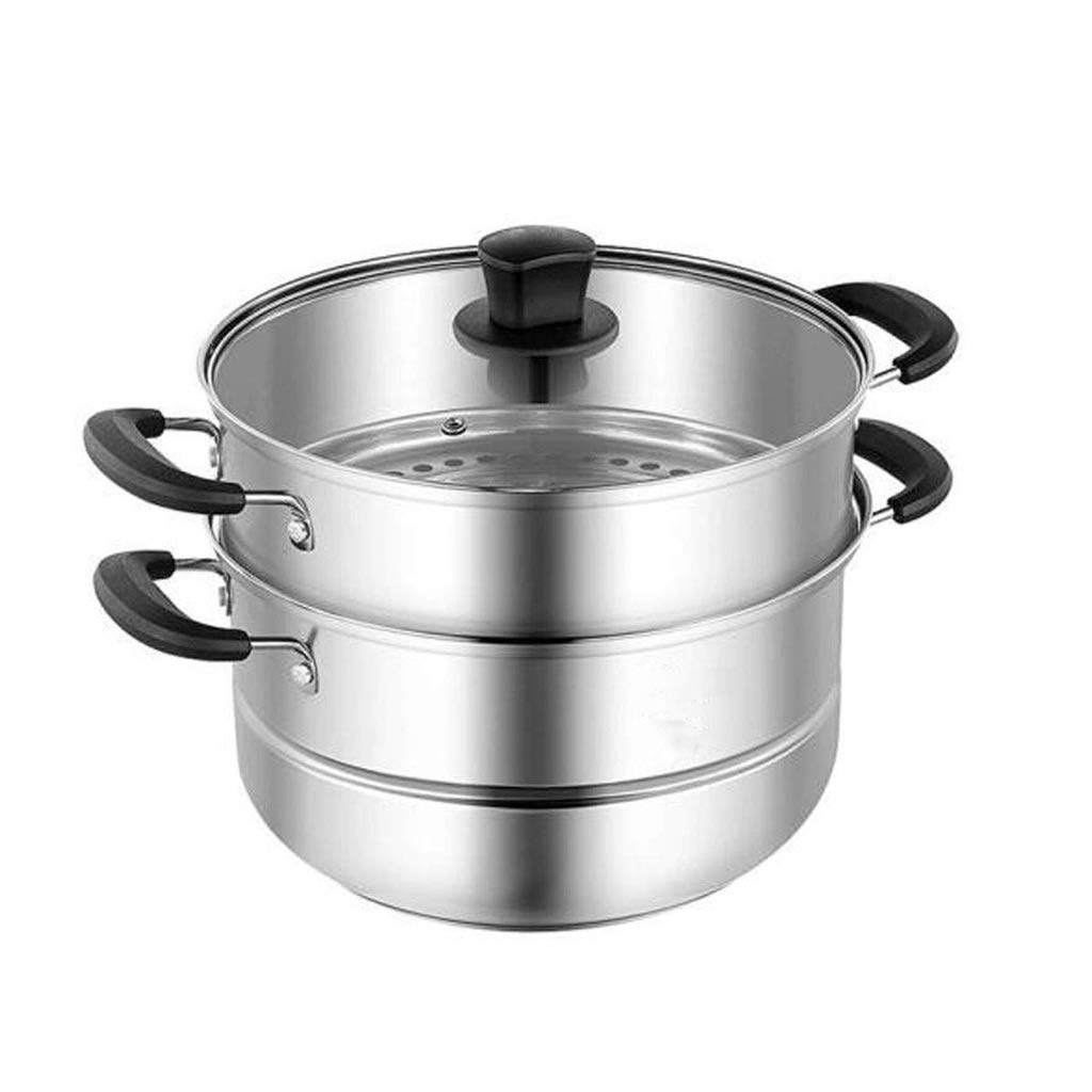 Cuiseur Vapeur en Acier Inoxydable, cuiseur à Riz, cuiseur à gaz Universel pour soupes (Cuisson à la Vapeur Possible)