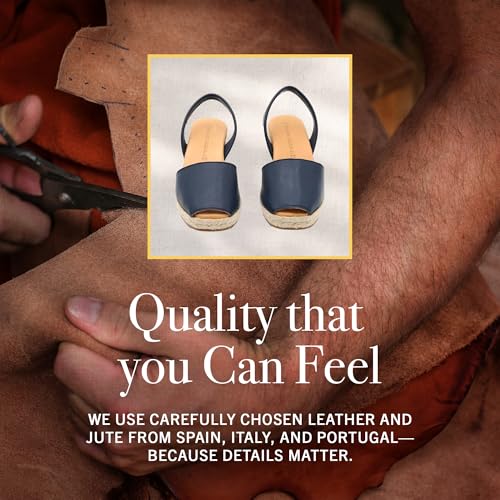 Image of Espadrilles Wedges for Women, Dressy Soft Leather Peep Toe Womens Espadrille Sandals, Comfortable Casual Summer Slip On