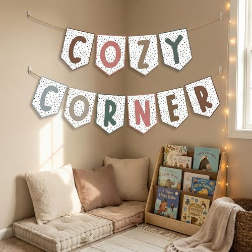 Vincreem 10 Pcs Cozy Corner Banner Decorations Reading Nook Decor Welcome Back to School Party Decorations Composition Book Classroom Decor for Classroom Party Supplies