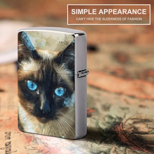 Funda para encendedor diseño Siamese Cat Art miniatura 6