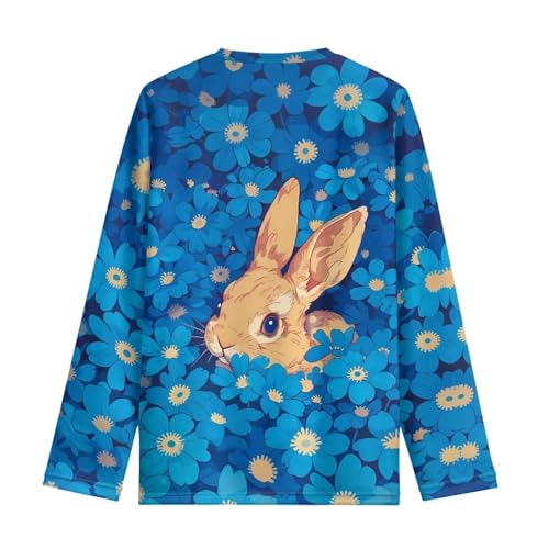 Image of Girls Cartoon Print Long Sleeve Graphic Tee Casual Crew Neck T-Shirts for 3-16 Years Little Girls