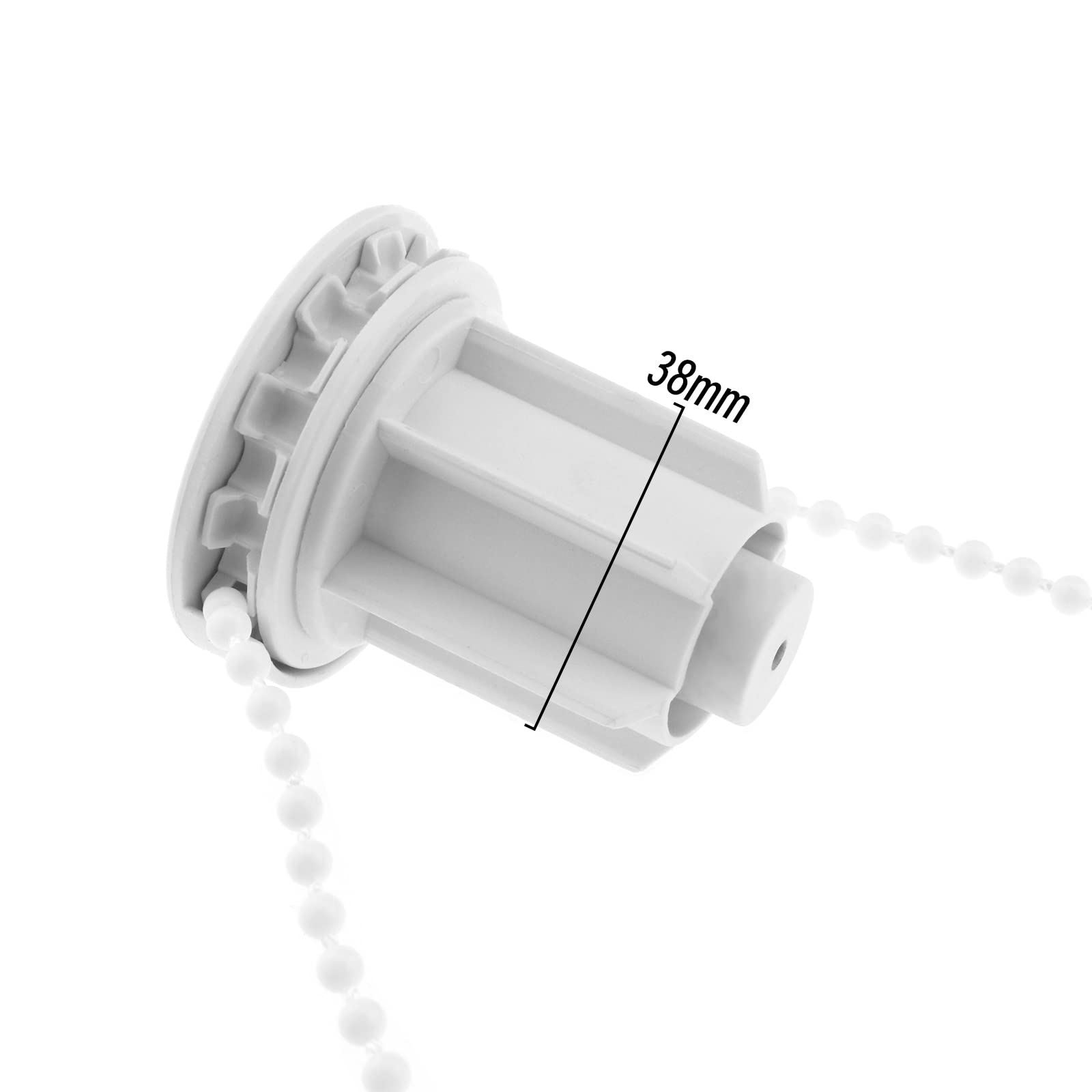 2 Sets Frizione Per Tenda A Rullo Con Staffa In Metallo E Catena A Perline Frizione Per Tenda A Rullo Per Tende A Rullo Con Tubo In Alluminio Da 38 Mm (1-1/2”) Di Diametro Interno Bianco