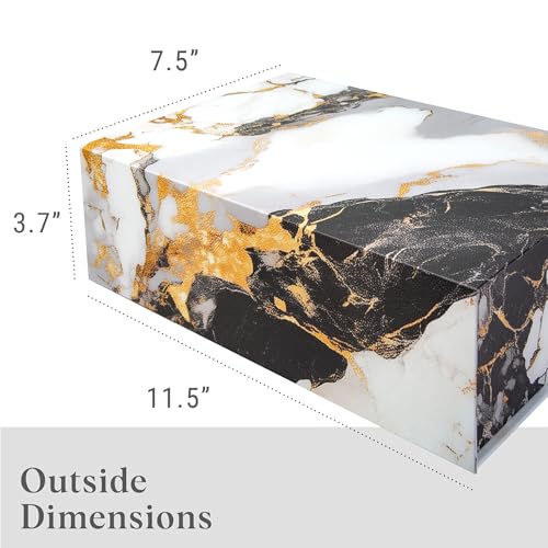 Boîtes cadeaux souvenirs de luxe 29x19x8cm | Boîtes décoratives marbrées dorées avec couvercles