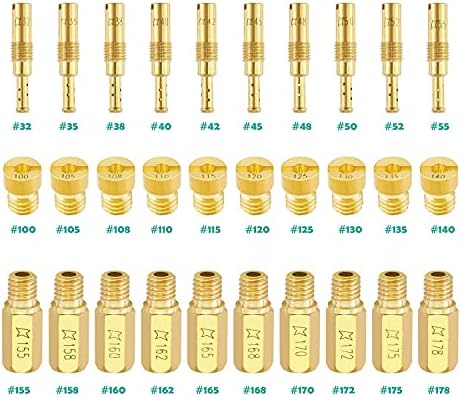 Minimprover 30PCS Carburetor Accessories Kit,10 Pcs Slow Pilot Jets and 20PCS Carburetor Main Jets for PWK Keihin OKO CVK KOSO PE PWM