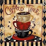OWN4B クロスステッチ刺繍キット図案印刷、11ct コーヒーカップ・コーヒータイム 初心者向けの簡単な刺繍セット36x36cm Cross Stitch