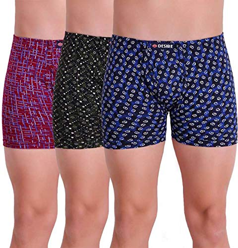 Image of T.T. Pure Cotton Printed Trunks for Men | Regular Fit | Snug Fit | Long Trunks | Inner Elastic | Soft and Comfortable |Assorted Prints| Pack of 3