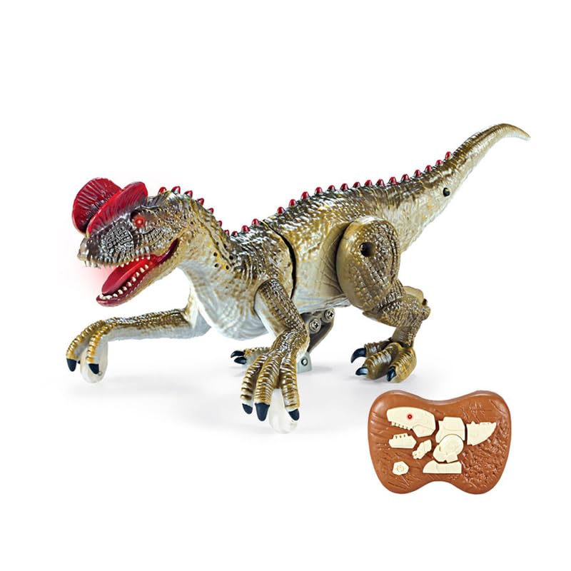 Remote Control Dinosaur for Kids, LED Walking Electric RC Toy, 2.4GHz, Multi-Color, ABS Plastic, Rechargeable (Green)