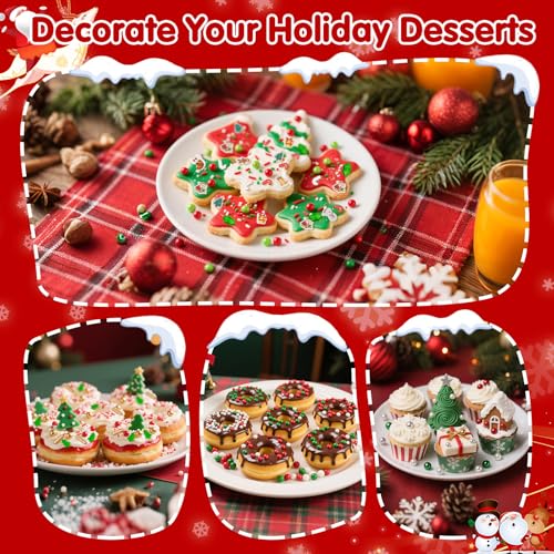 Image of Edible Christmas Sprinkles for Cake Decorating,Red Green White Sprinkle